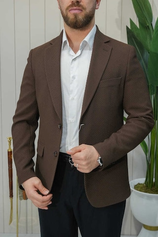 Bys Beystil Sivri Yaka Koyu Kahve Ceket 351- Slim Fit