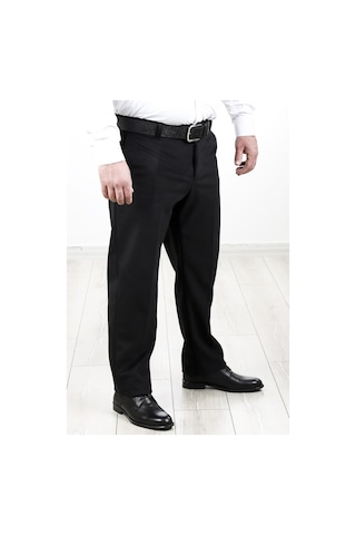 Neowit Erkek Siyah Içi Polarlı Yan Cep Klasik Kadife Pantolon Siyah