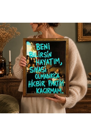 Bk Gift Vintage Klasik Sanat Esprili Sözlü Masif Ahşap Çerçeveli Dekoratif Tablo - 3