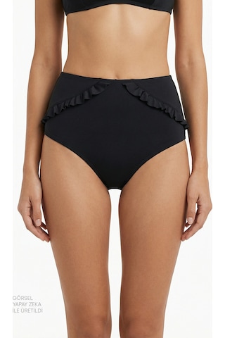 Penti Siyah New High Ruffle Bikini Altı