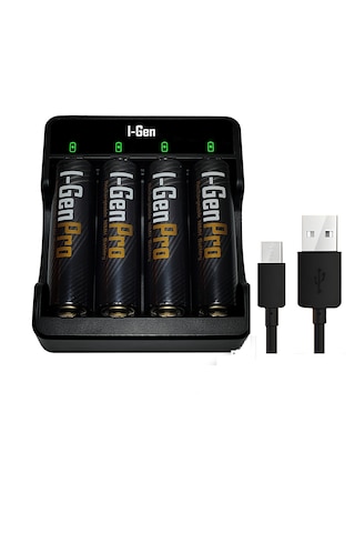 I-Gen G429 4'lü Pil Şarj Aleti + 4 Adet AA Pro 2950 mAh Şarjlı Kalem Pilli Set