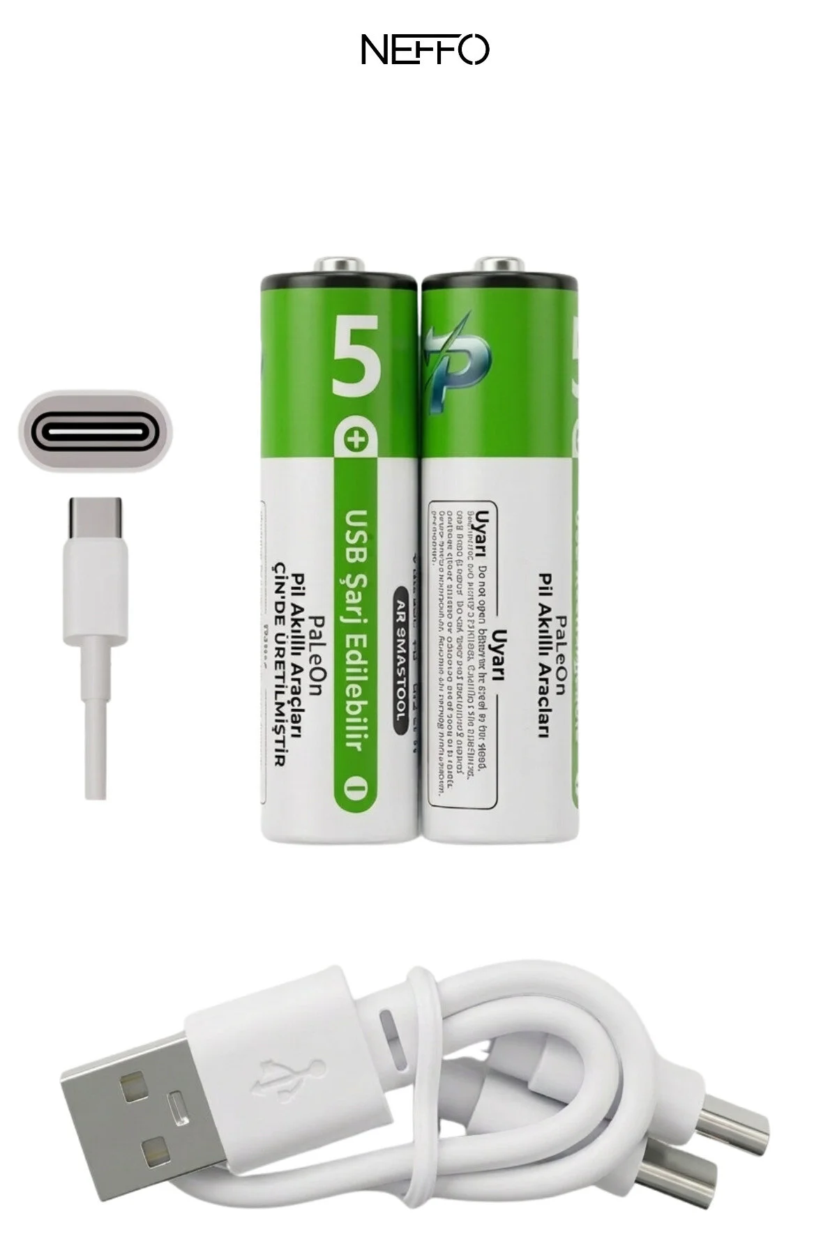 Usb Şarjlı Aa Şarj Edilebilir Pil 2800mwh 2'li Set