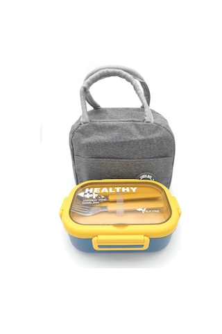 Valkyrie Isı Yalıtımlı Termal Çantalı Çelik Lunch Box Bpa Sız, Sızdırmaz, Çok Bölmeli Yemek Kabı Sarı Yeşil Yeşil