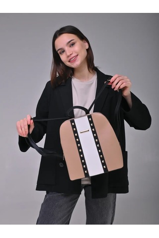 Daniele Patrici Şehir A5 Deri Sırt Çantası 219479758 Bej