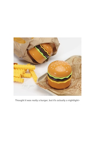 Jeemson Usb Hamburger Figürlü Mutfak Temalı Ambiyans Lambası - 400mah Sarı Renkli Masaüstü Aydınlatma Dekorasyonu Diğer