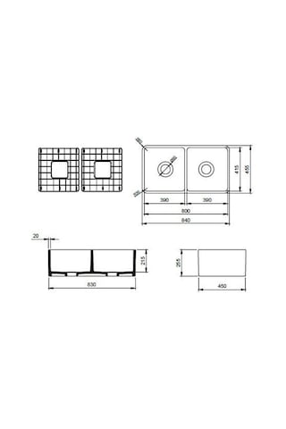 Bocchi Lavello Dekorlu Çift Gözlü Eviye 85 Cm Beyaz 1601-001-0120 Parlak Beyaz