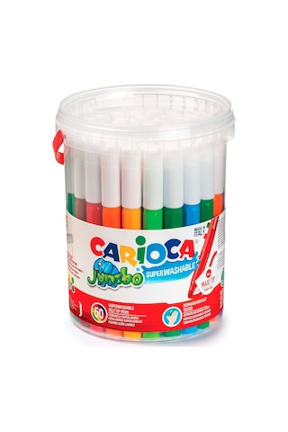 Carioca Jumbo Süper Yıkanabilir Keçeli Boya Kalemi 50'li Çok Renkli