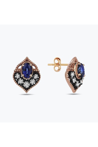 Altınbaş Elmas Safir Küpe N11.184