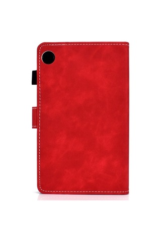 Samsung Galaxy Uyumlu Tab A9 Cowhide Doku Yatay Flip Deri Tablet Kılıfı