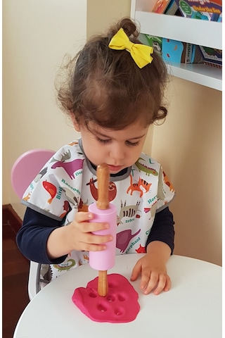 Yorni 1-3 Yaş, Zoo Sıvı Geçirmez, Cırtlı, Yarım Kollu Bebek Mama Önlüğü Çok Renkli