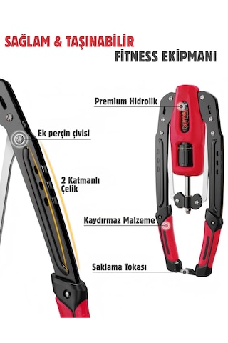 Twister Kol Omuz Gögüs Egzersiz Aleti 10-200 Kg Ayarlanabilir Kırmızı Fitness Ekipmanı Kırmızı - Siyah