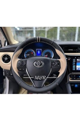 Toyota Uyumlu Corolla Tasarım Kombin Kaplama Deri Direksiyon Kılıfı Toyota Uyumlu Corolla Tasarım Kombin Kaplama Deri Direksiyon Kılıfı