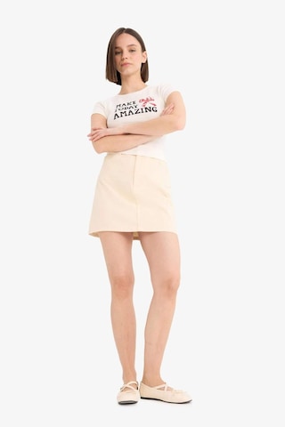 DeFacto Coool Normal Bel Gabardin Mini Etek E5346AX25SPER42 Ekru