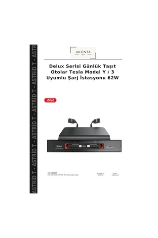 Delux Serisi Günlük Taşıt Otolar Tesla Model Y / 3 Uyumlu Şarj İstasyonu 62w