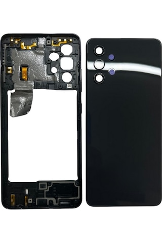 Samsung A32 4g Uyumlu Arka Kapak + Orta Çıta Siyah Çok Renkli