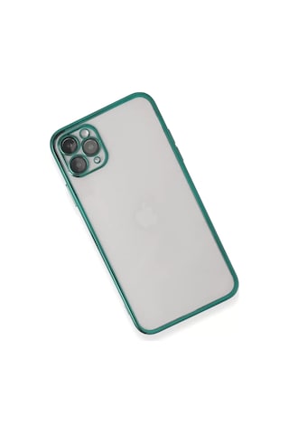 Apple iPhone Uyumlu 11 Pro Max Kılıf Lensli Silikon - Yeşil Çok Renkli