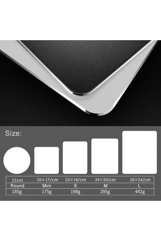 Alüminyum Alaşımlı Çift Taraflı Kaymaz Mat Masa Mouse Pad'i, Boyut: L Gümüş