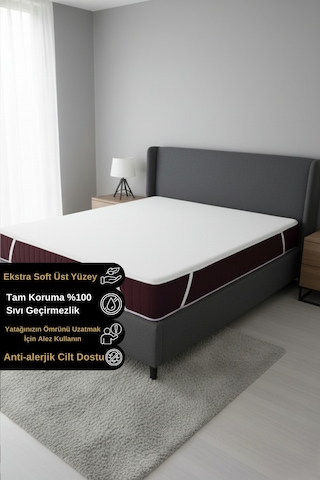 Micro Ped %100 Sıvı Geçirmez Tek-çift Kişilik Köşe Lastikli Yatak Alez Bebek Ve Çocuk Koruyucu Alez Beyaz