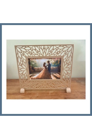 Buradabulabilirsin 3d Baskı Yaprak Desenli Masaüstü Fotoğraf Çerçevesi Oyma Çiçek Desenli Düğün Ve Masa Numarası Çerçevesi Bej Bbz