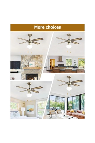 Dlc Poyraz Bakır Motor Lambalı 4 Kanatlı 107cm Tavan Vantilatörü