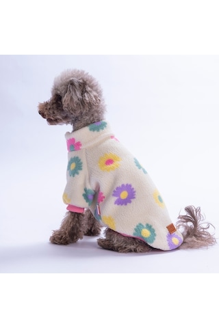 Candy Daisy Ceket Papatya Desenli Batik Kedi Köpek Ceketi Kedi Köpek Kıyafeti Kedi Köpek Elbisesi