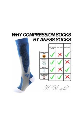 Lemestar Siyah Kompresyon Çorap Spor Odaklı Dayanıklı Erkek Kadın Orta Bilekli Elastik Soket M/b Bedeni Destekleyen Siyah