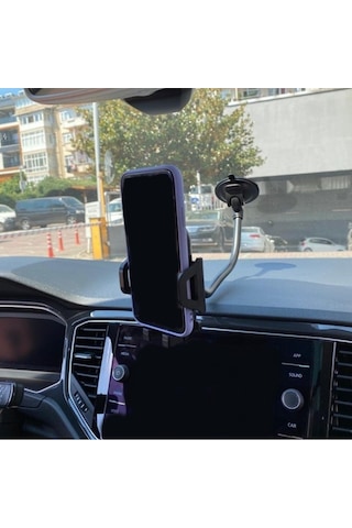 Araç Içi Telefon Tutucu 35 Cm Vantuzlu Akrobat Araba Telefon Tutucu Sipiralli Araba Telefon Tutacağı Siyah