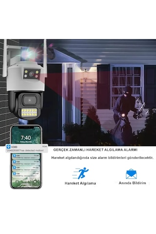 Secumore V380 Su Geçirmez Wifi Çift Kamera Güvenlik Kamerası