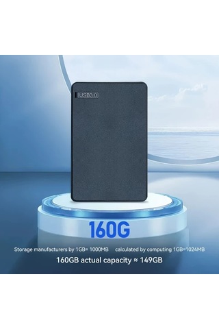 Boatshop1 1 Adet Yüksek Hızlı 160gb Taşınabilir Harici Sabit Disk Usb 3.0 Ntfs Uyumlu Kompakt Hafif