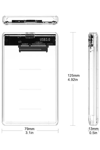 4266 2.5" Usb 3.0 Harici Ssd Harddisk Şeffaf Taşınabilir Hdd Kutusu Sata