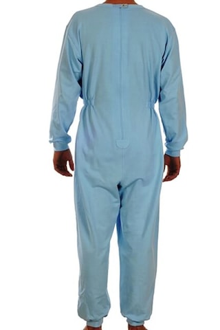 Caretex Yuvarlak Yaka Sırt Fermuarlı Hasta Bakım Tulumu Mavi