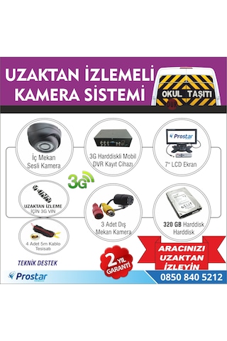 Okul Ve Servis Taşıtları İçin 320 Gb Kayıtlı Kamera Set