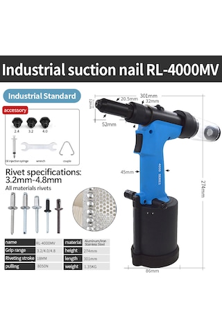 Rocol Rl-4000MV Havalı Kör Perçin Makinesi