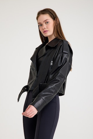 Oversize Bayan Deri Ceket Vb-16-bk-2796-24024 Siyah
