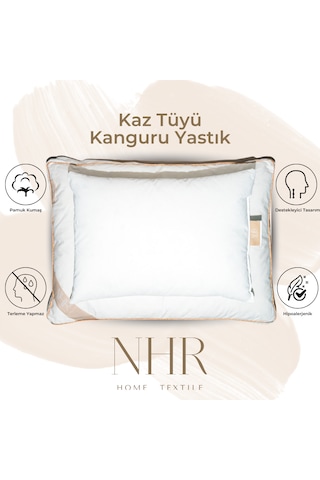 %100 Kaz Tüyü Dolgulu, %90 Gıdık Kanguru Uyku Yastığı