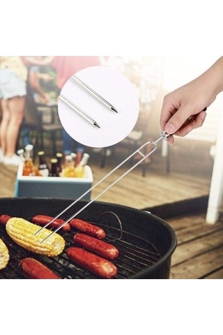 Bloomnest Paslanmaz Şişler & Çatallar - 4'lü, Renkli, Barbekü Seti, Çok Renkli Çok Renkli