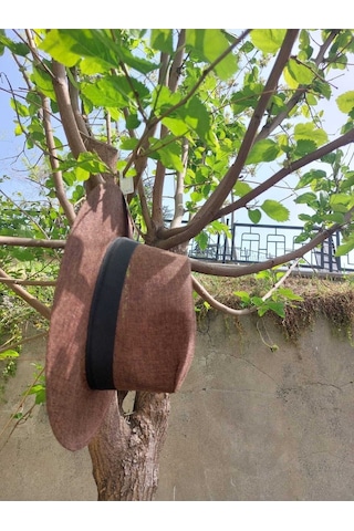 Suyutti Kostan Aksesuar Unisex Hasır Şapka Kahverengi kahverengi