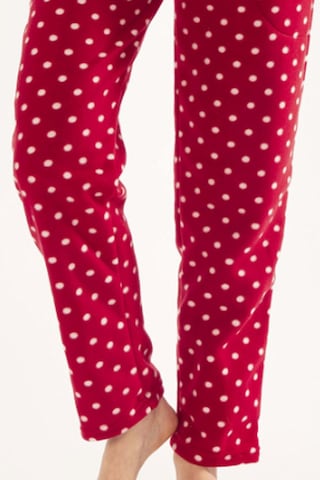 Lüx Polar Cepli Kışlık Kadın Pijama Altı Ra2 Kırmızı