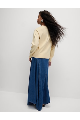 Marks & Spencer Air Yarn Bisiklet Yaka Triko Kazak Krem