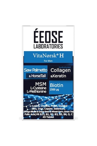 Eeose Vitanorsk H For Men Saç Dökülmesine Karşı 45 Tablet