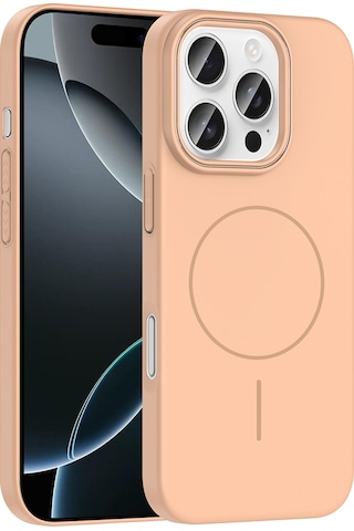 Apple Uyumlu iPhone 16 Pro Kılıf M-safe Şarj Özellikli Zore Ruby Sert Kapak Desert Titanyum