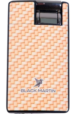 Black Martin Tek Torch Pürmüz Karbon Desenli Sarı Puro Çakmağı - Tr9295