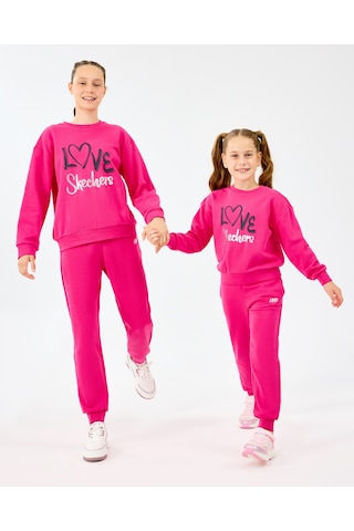 Skechers G Essentials Sweatpant Büyük Kız Çocuk Neonpink Eşofman Altı Sk2520006-3586 Fosforlu Pembe