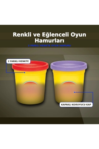 Yaratıcılığı Geliştiren 2'li Oyun Hamuru Seti - Rastgele Renklerle 1 Paket Çok Renkli