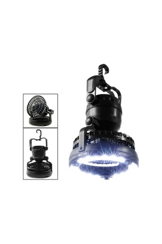 Ccgloball Kamp Fanı Lambası 18 Led Çok Fonksiyonlu Taşınabilir Siyah