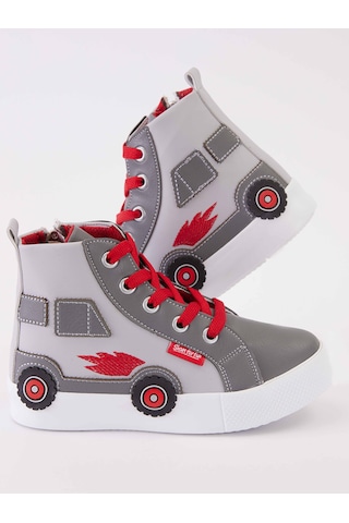 Denokids Araba Erkek Çocuk Gri Sneakers