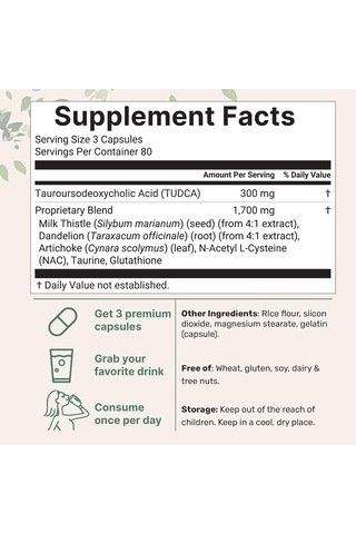 Micro Ingredients Tudca 2,000mg Bile Salts 240 Kapsül Usa Menşeii Orijinal Dmmedicineden