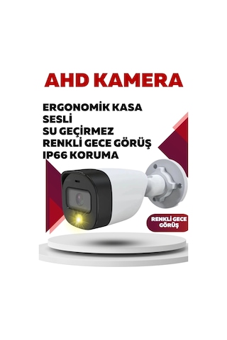 İrtech-2 Kameralı Güvenlik Kamera Seti Gece Renkli Görüşlü-sesli-su Geçirmez-tak Çalıştır G06