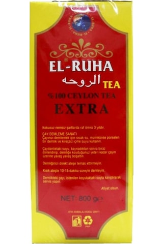 El-Ruha Ceylon Extra İthal Siyah Dökme Çay 800 G