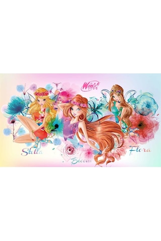 Taç Lisanslı Çocuk Halısı Winx Water Colour 80X140 Çok Renkli